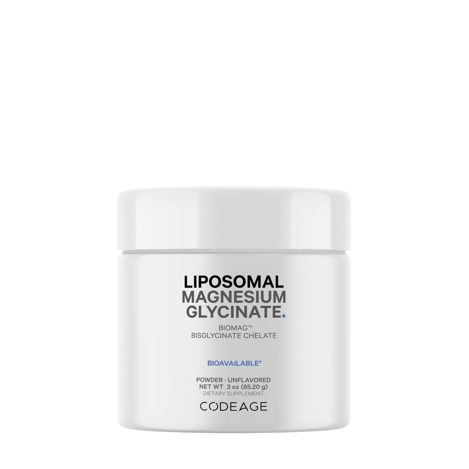 Codeage Liposomal Magnesium Glycinate Powder - Unflavored - 3Oz. (60 Servings)